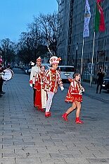 01 Das Wecken 2026- 02-14 09  Unser Tag - ein schöner Tag - Es war 8 Uhr in der Früh als wir am Samstagmorgen, 14. Februar, als wir mit Musik am WYNDHAM Hotel Duisburger Hof geweckt wurden. Danach ging es dann nach Hamborn wo „unser“ Kinderkarnevalszug pünktlich um 11:11 Uhr startete. Zu Mittagszeit gab es dann anschließend eine Empfang für uns und die Teneriffa Delegation. : DVPJ, Toni I, Kinderprinz Juls I., Juls I., Prinzessin, Aileen I., Prinzessin Aileen I., HDK, Duisburg, Karneval, Helau, Tollität, Event, Session 2025, Session 2026, Hauptausschuss, Gemeinschaft, Hauptausschuss Karneval Duisburg, Duisburg ist echt